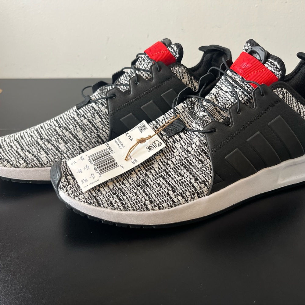 Adidas Men's Black, White, and Red Sneakers